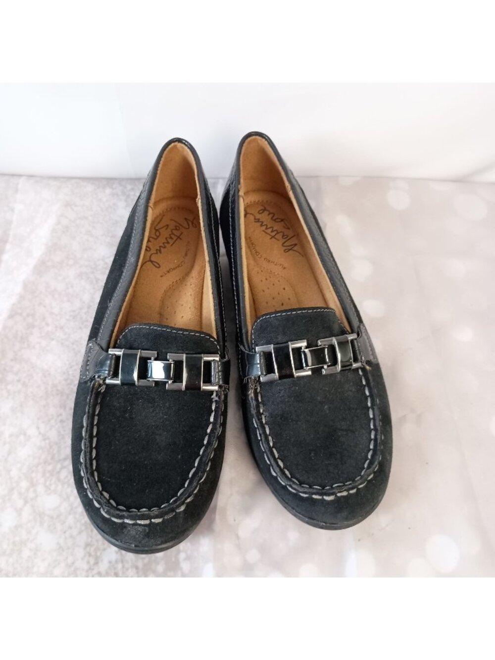 Natural Soul by Naturalizer Wilson Black Loafers Slip On Comfort 7.5
